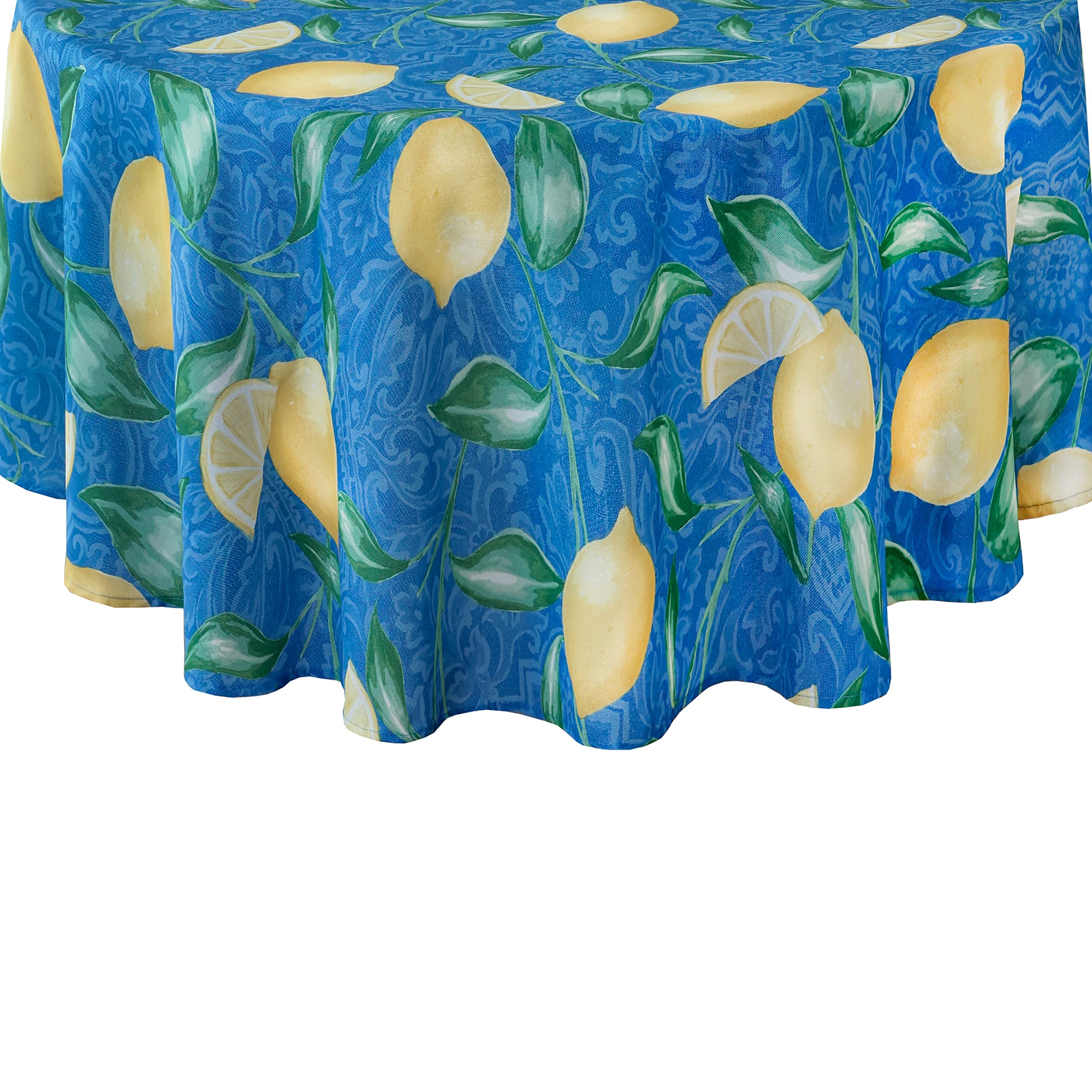 Newbridge Nappe En Tissu Bordée De Citron Verger – Nappe Résistante Aux Taches Et Aux Plis – 152,4 X 213,4 Cm – Oblongue/rectangulaire