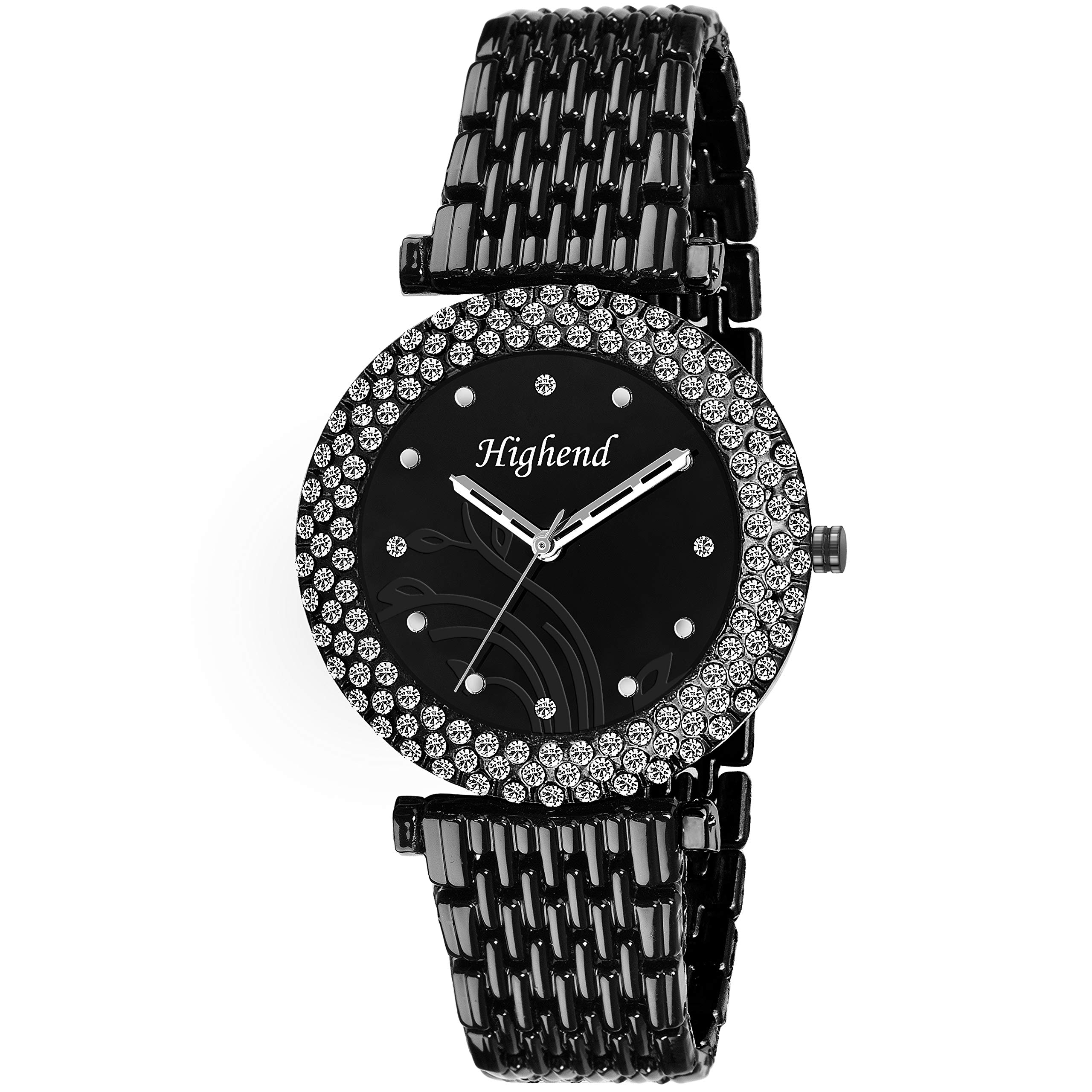 HighendWomen's Diamond Studded Analogue Watch (Rose Gold)