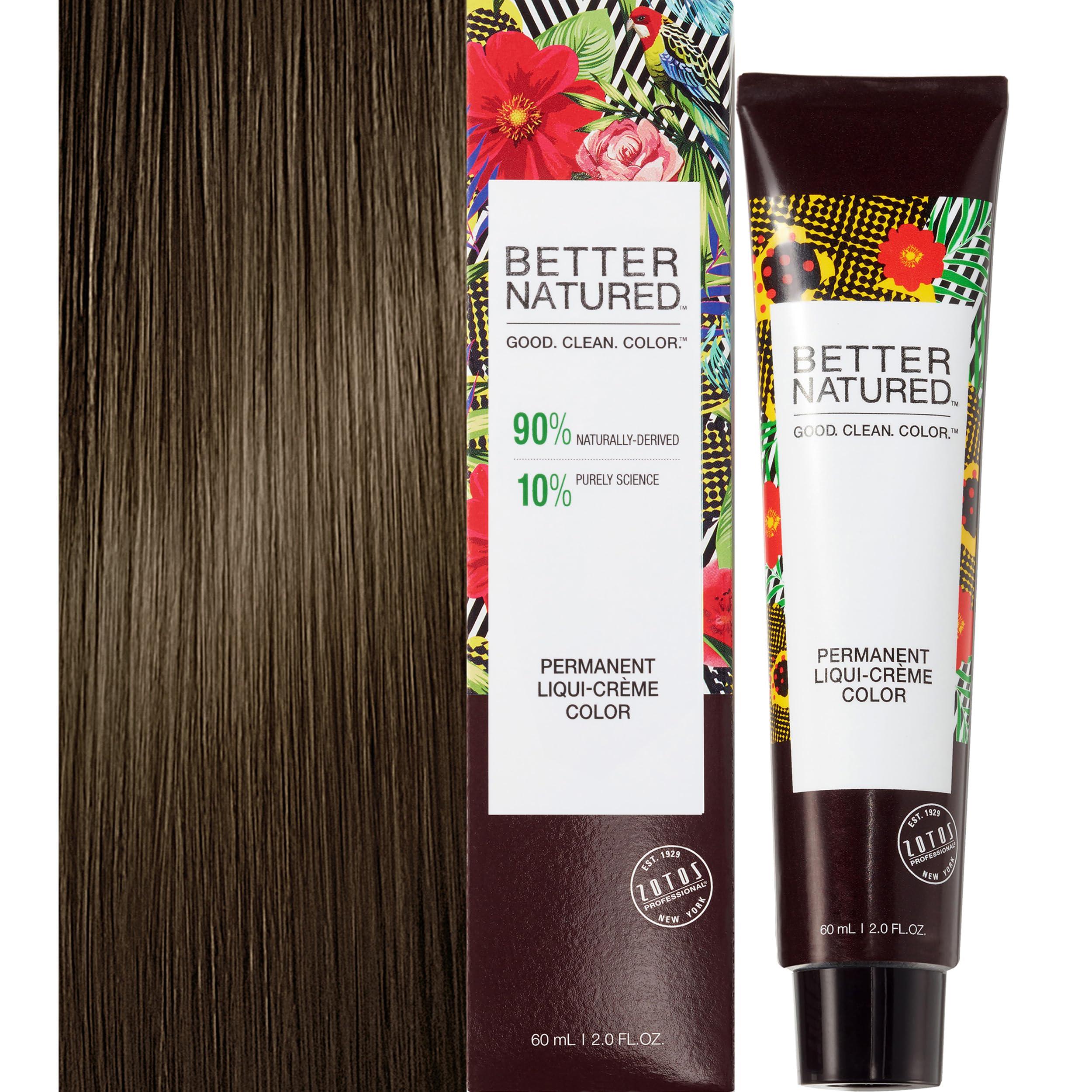 Better Natured Permanent 5N Light Natural Brown Hair Color Dye - Naturally-derived, Vegan & 100% Gray Coverage that Lasts up to 8 Weeks