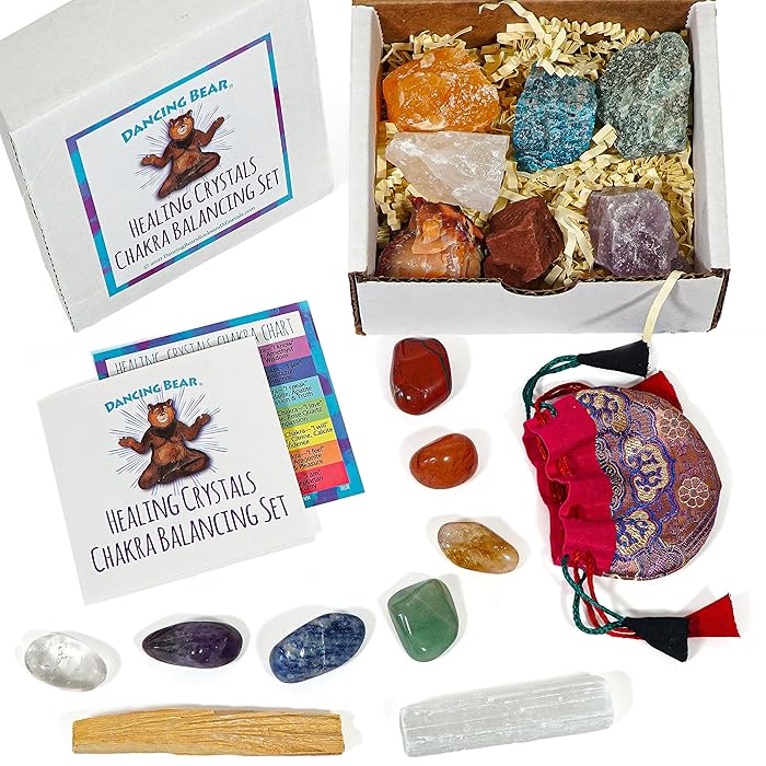 Buy Dancing Bear Healing Crystals Chakra Balance Kit (16 Pc Starter Set