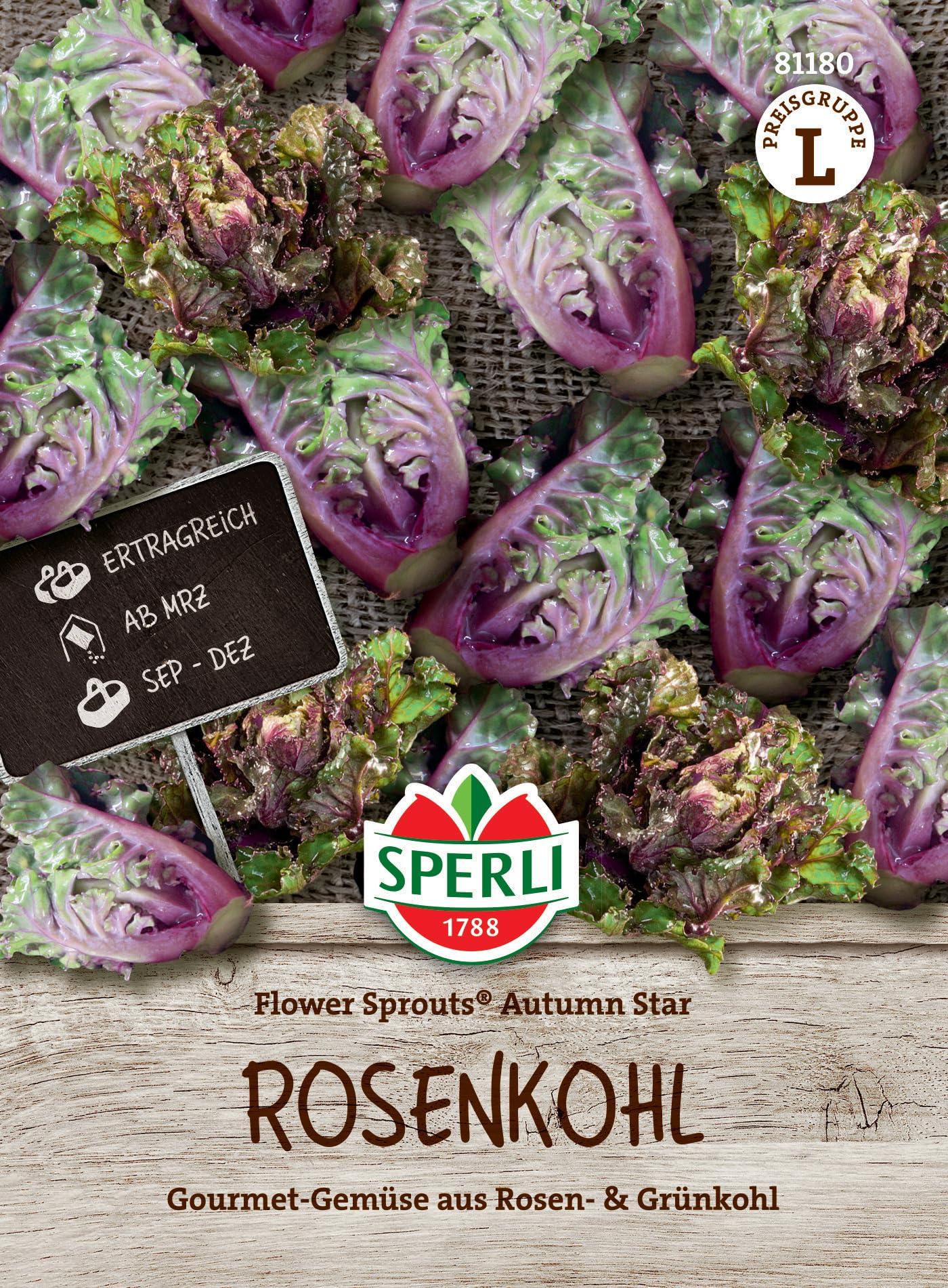 Sperli Rosenkohlsamen Flower Sprouts® Autumn Star, F1 | 81180 | Saatgut für 20 Pflanzen | Ernte ab September | Gemüsesamen | Rosenkohl Samen | Lecker und dekorativ | Neue Gemüsesorte