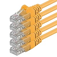 1aTTack.de 88443 5x 10m Yellow Cavo di rete Cat6 Cat 6 Ethernet LAN 1000 Mbit/s RJ45