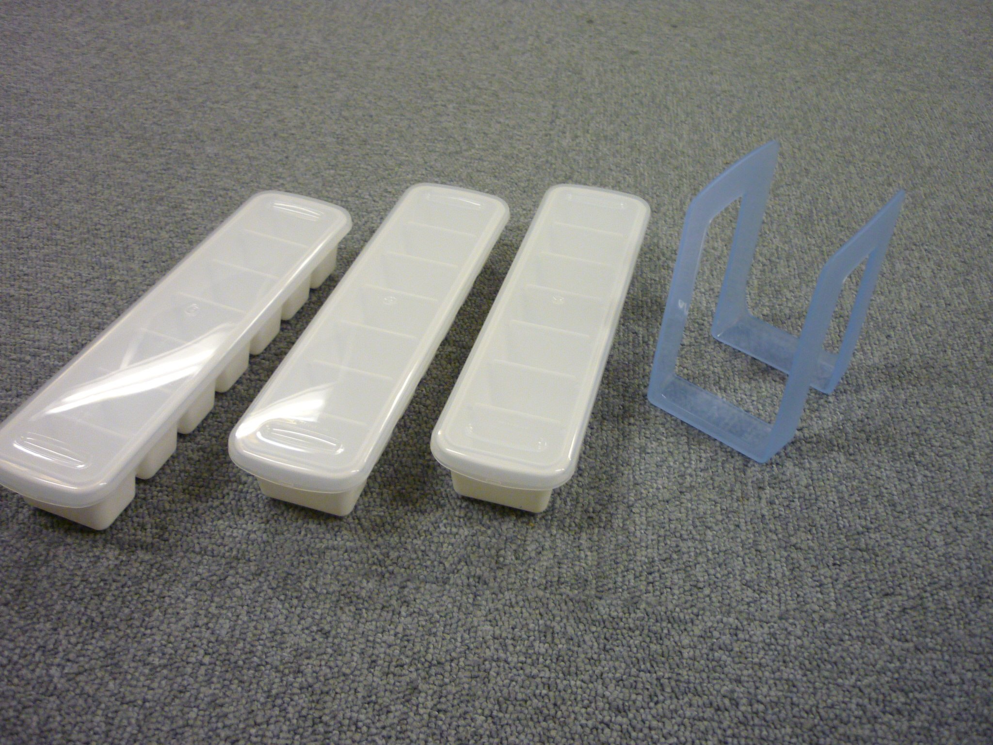 Asvel Ice Cube Tray, Slim, 3 Tiers, Stackable, Made in Japan, White