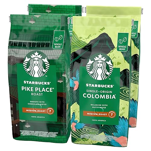 Immagine del prodotto STARBUCKS Pike Place Roast, Single-Origin Colombia Caffè in Grani 450g (4 Sacchetti)