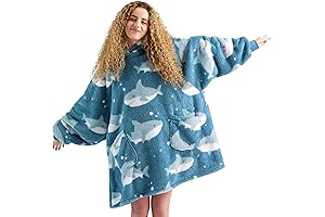 Bedsure Cozy Shark Hoodie Blanket for Adults