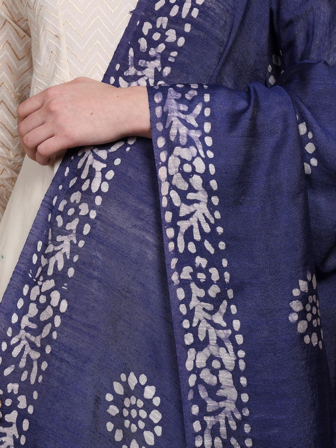 Exotic India Women's Art Silk Dupatta with Printed Pattern Ethnic Print Design Stole, Chunni for Girls - Image 4