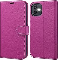 Vista 12 de OCASE Compatible con iPhone 12 Case/Compatible con iPhone 12 Pro Wallet Case, funda tipo cartera de piel sintética con tapa y tarjeteros con bloqueo