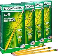 Vista 2 de Ticonderoga Lápices de madera, preafilados, 2 HB suaves, amarillos (240 unidades) y sin afilar (96 unidades)