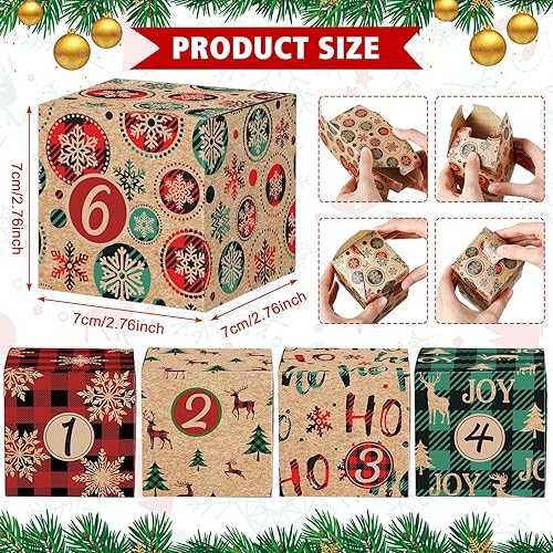 Miniatura 9 de Outus Cajas de calendario de Adviento de Navidad 2026, cajas de números de cartón de 25 días, calendario de cuenta regresiva de Navidad, caja
