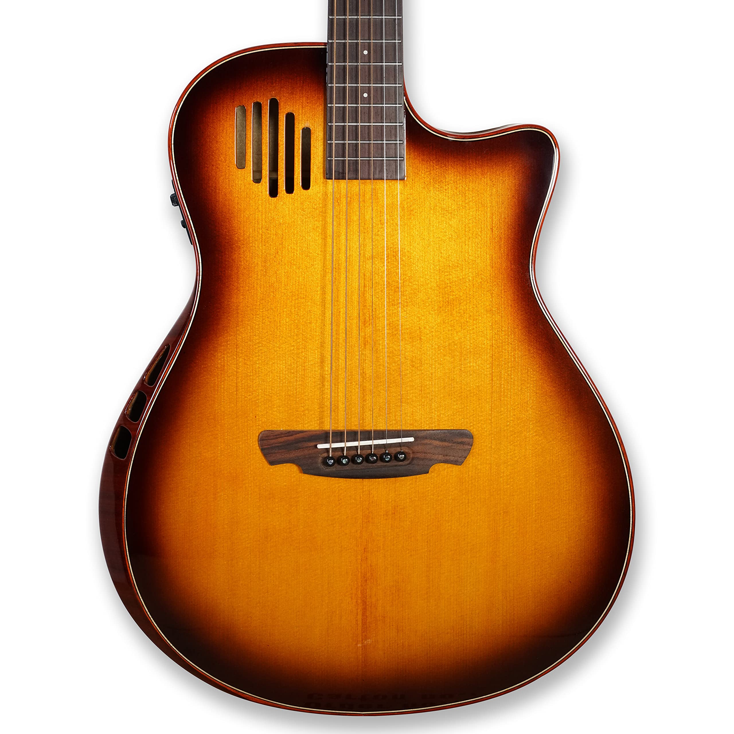 GAEA 41 inches Solid Spruce Top Acoustic Electric Guitar with D'Adario EXP-16 Coated Phosphor Bronze String Flame Maple Back & Side Rosewood Fingerboard & bridge (Sunburst) (GS-801)