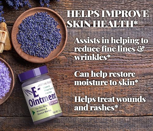 Miniatura 4 de Basic Organics - Ungüento de vitamina E - 2 oz - Mejora la humedad - Puede ayudar a reducir la apariencia de cicatrices, estrías, líneas finas y