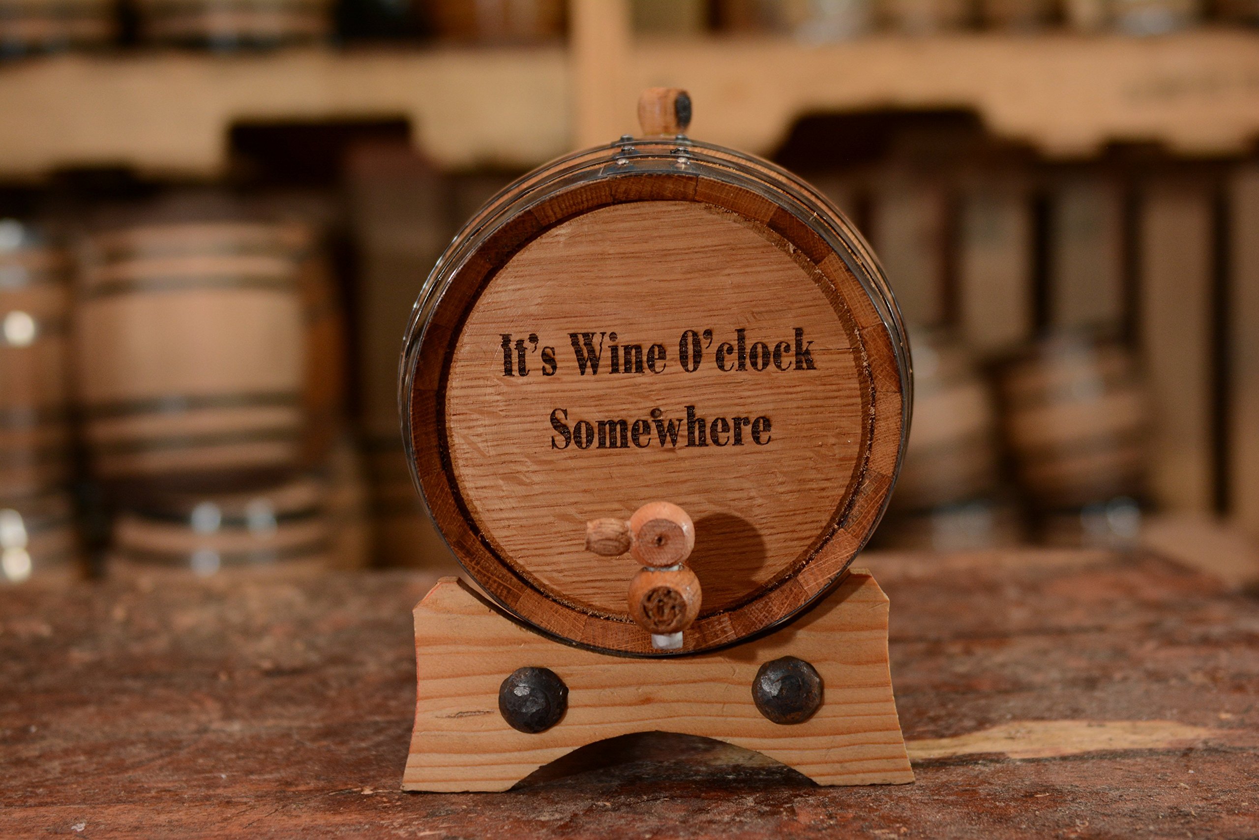 (2 Liters) Custom Whiskey Barrel - Personalized Wine Barrel - Engraved Oak Barrel