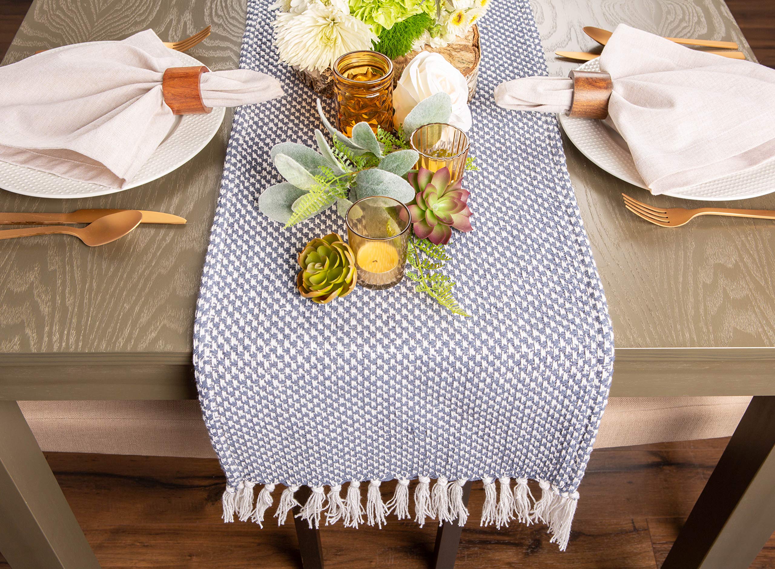 DII 100% Cotton Knit Table Runner, French Blue, 15x72, 15x72" - Image 4