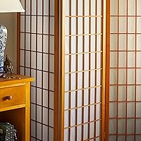 Vista 17 de Red Lantern Panel de ventana Shoji de 6 pies de alto, divisor de habitación de 3 paneles de palisandro