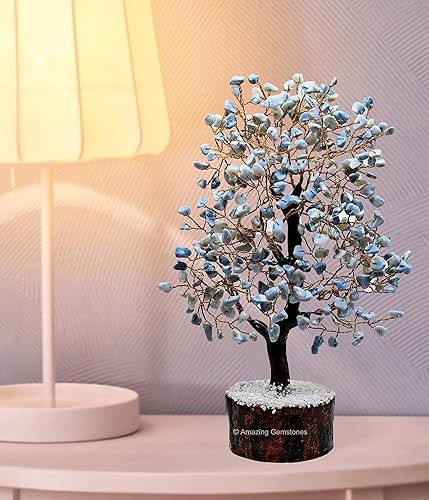 Miniatura 2 de Blue Opal Crystal Tree - Healing Crystals and Healing Stones Home Decor Gifts - Chakra Tree of Life Stocking Stuffers, Bookshelf Decor, Feng Shui