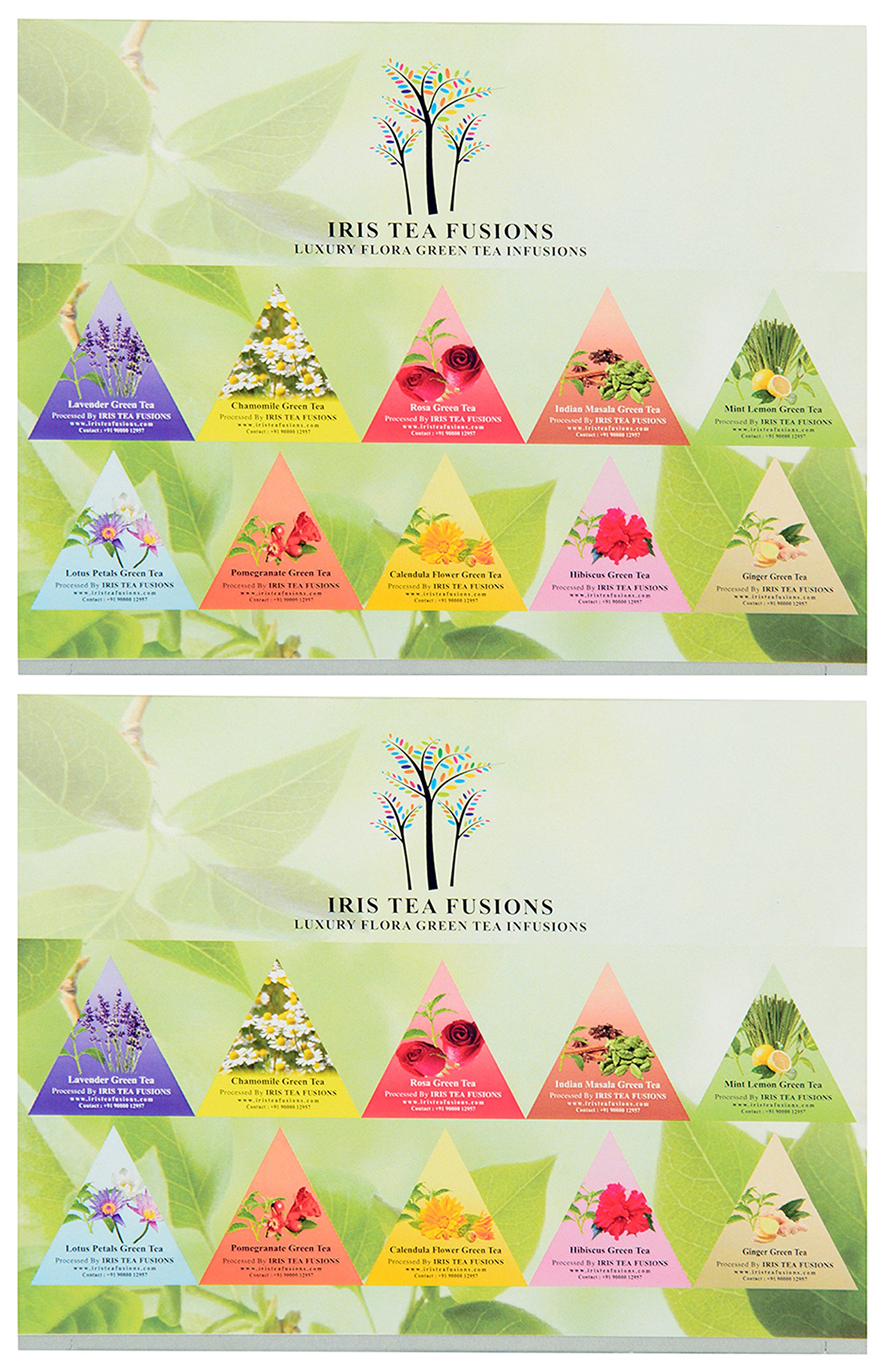 Iris Tea Fusions Luxury Flora Green Tea Infusions, 36 Grams (20 Tea Bags)