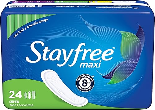 Stayfree Super Maxi Pads, 24 unidades (paquete de 2)
