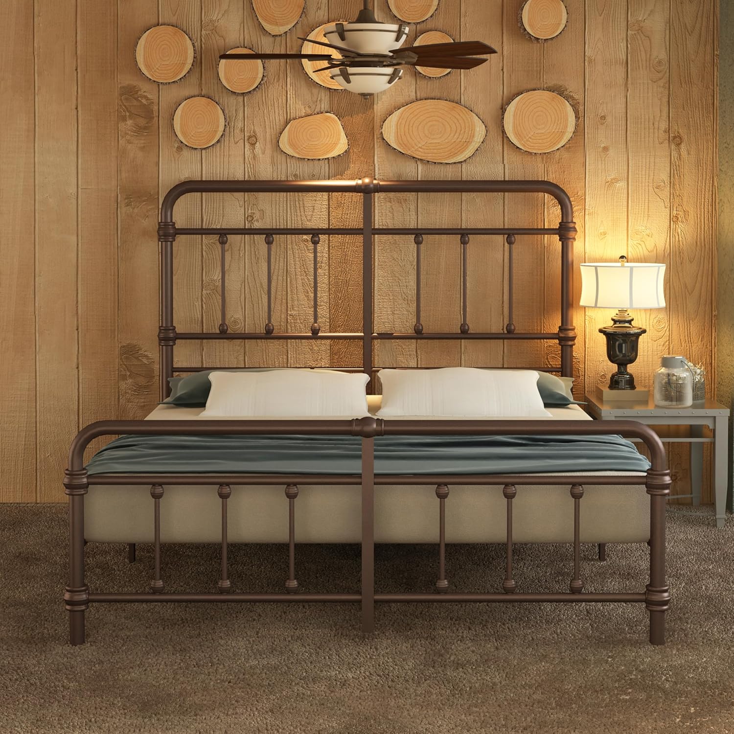 Prodature KingPlatformBedFrameandheadboard49inchHigh