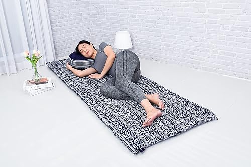 Miniatura 4 de Leewadee - Colchón plegable - Futón japonés enrollable -Alfombra de tatami triple pliegue - Cama de piso para invitados - Colchón de camping -