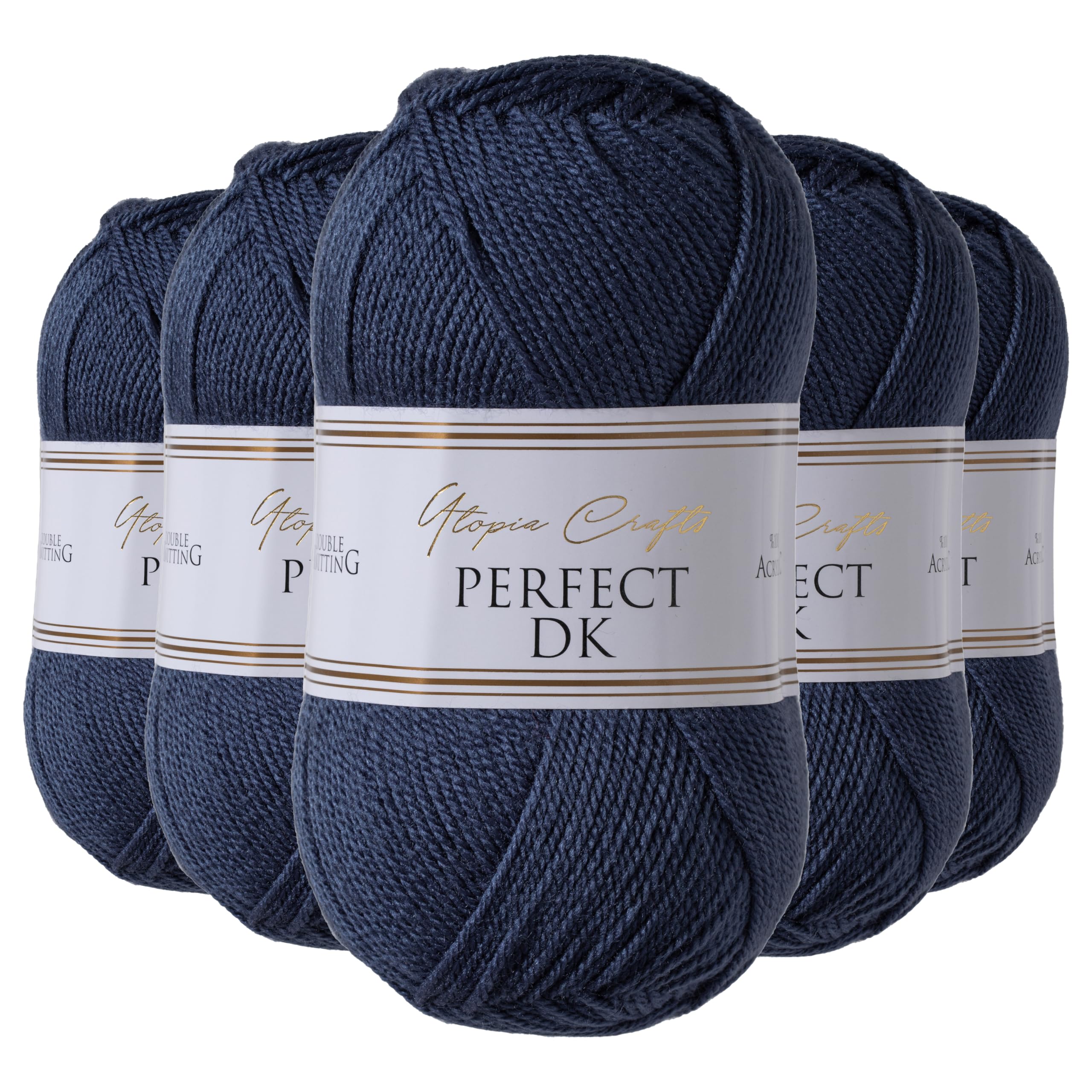 Utopia Crafts DK Double Knitting Yarn 5X 100g (Blue Charcoal)