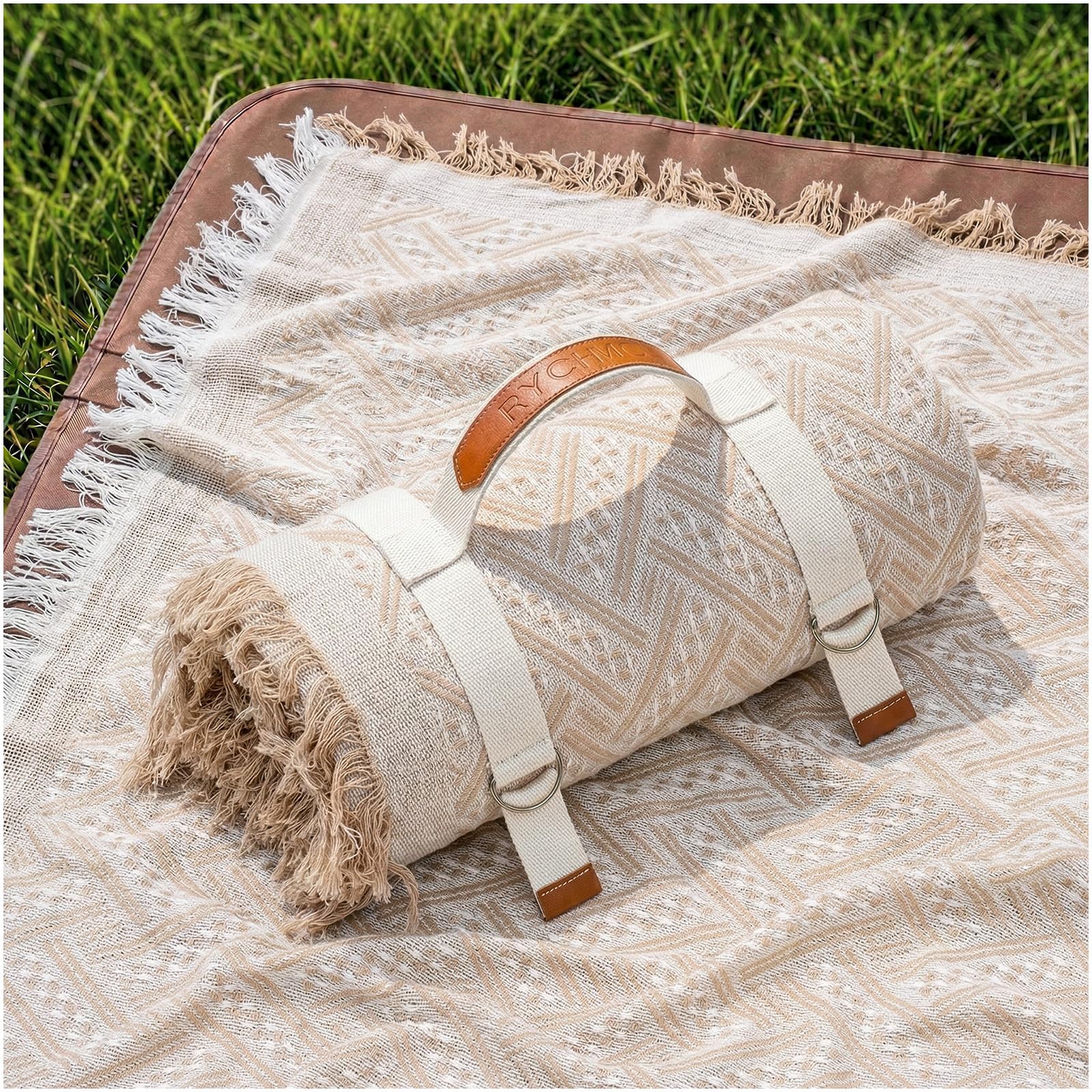 Photo 1 of 2 in 1 Extra Large Boho Beach Blanket Towel Sand Free Outdoor Picnic Mat Giant Oversized Xl Big Jumbo Huge Turkish Woven Throw Cloud Summer Vacation Essential Travel Must Have Accessories Women Gift