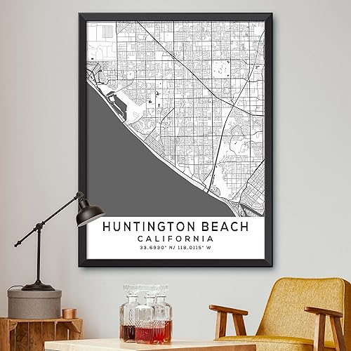 Mapa de Huntington Beach, California, Light 2 (24x36)