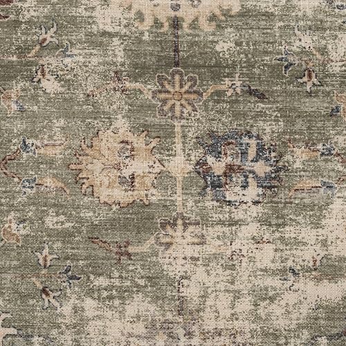 Miniatura 23 de L.R. Resources Inc LR Home Puf otomano de transición de poliéster gris/marfil para decoración del hogar | Reposapiés hecho a mano para decoración de