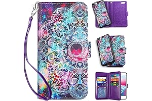 Vofolen 2-in-1 iPhone 8 Plus Wallet Case with Magnetic Detachable Strap