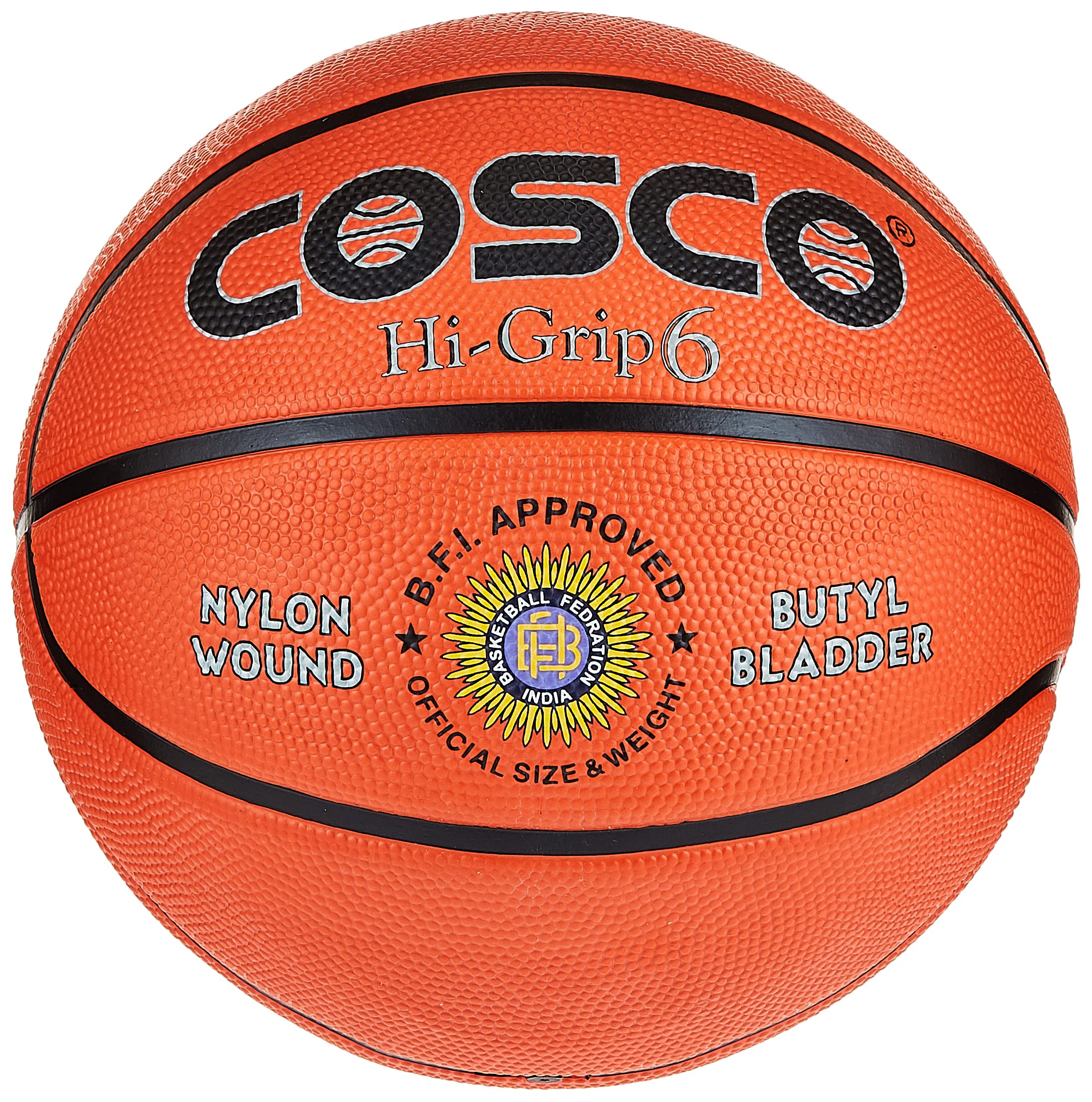 Cosco Hi-Grip Basketball, Size 6 (Multicolour)