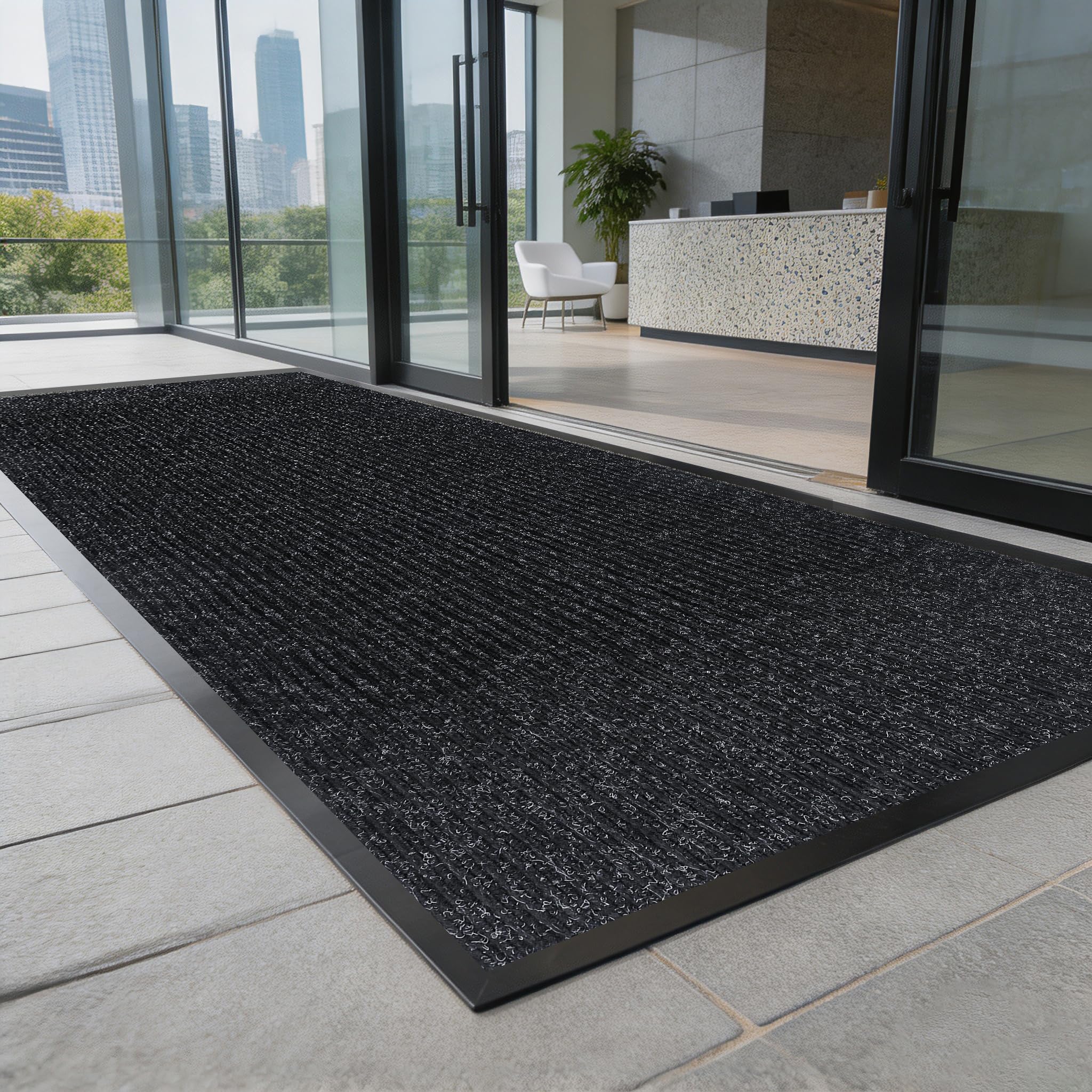 Storystore 3' x 10' Front Door, Mat Heavy-Duty Commercial Mat for Indoor/Outdoor Entryways, Non Slip Rubber Backing Low Profile for Entrance Home Office, Patio & Garage(Gray) — Amazon image 9