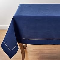 Vista 45 de SARO LIFESTYLE Mantel con borde cosido con dobladillo, negro, 72"x72