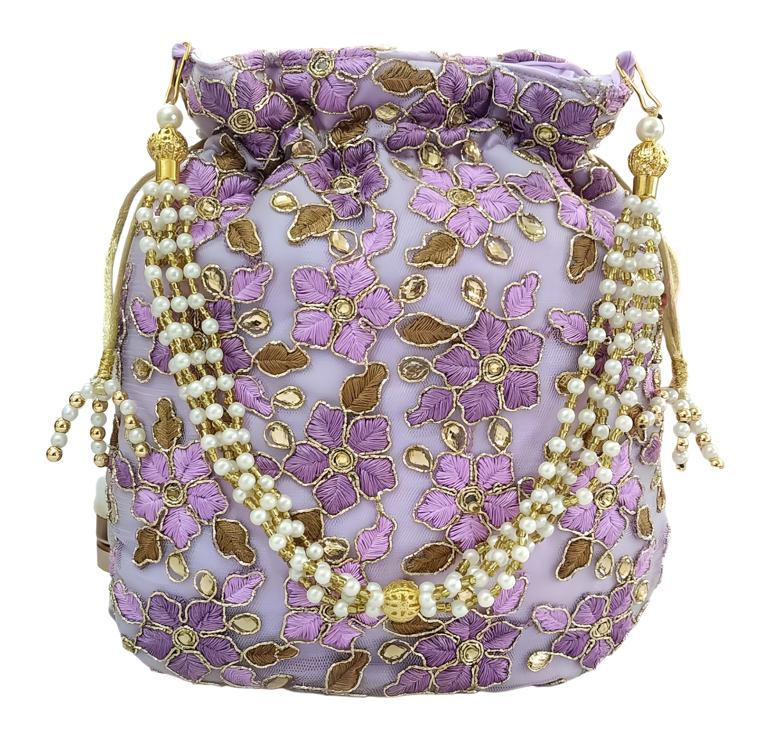 duchess Designer Pink-Golden Polti Bag Pearl Handle and Tassel Ethnic Purse Women’s/Girls's Handbag for Party, Casual, Bridal-picture-37