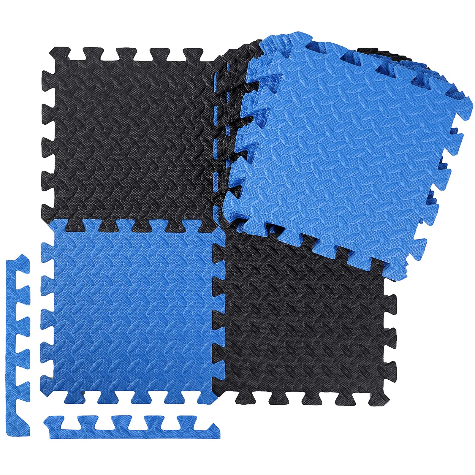 Ecally 100 Pcs 12 x 12 Gym Mat Foam Floor Mats for Home Gym Covers 96 Sq Ft Puzzle Exercise Square Interlocking Carpet Tiles with Border for Workouts