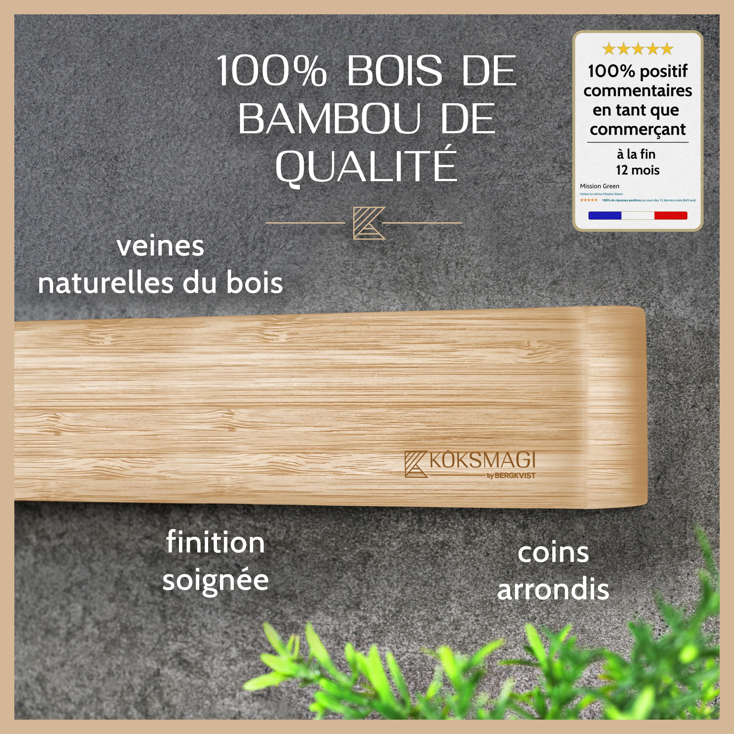 Barre Magnétique KÖKSMAGI Pour Couteaux - 50 Cm - Bois D'acacia & Aimants Puissants - Fixation Perçage/adhésif
