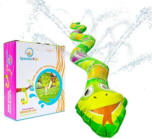 Splashin'kids Aspersor de serpiente al aire libre, juguete de agua para niños pequeños, niños y niñas, perfecto para exteriores, parque acuático