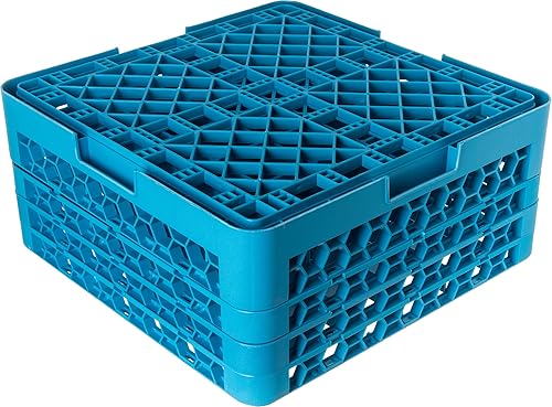 Miniatura 4 de Carlisle FoodService Products RG36-314 OptiClean - Estante de vidrio con 3 extensores, compartimentos de 2-1516 pulgadas, azul (paquete de 2)