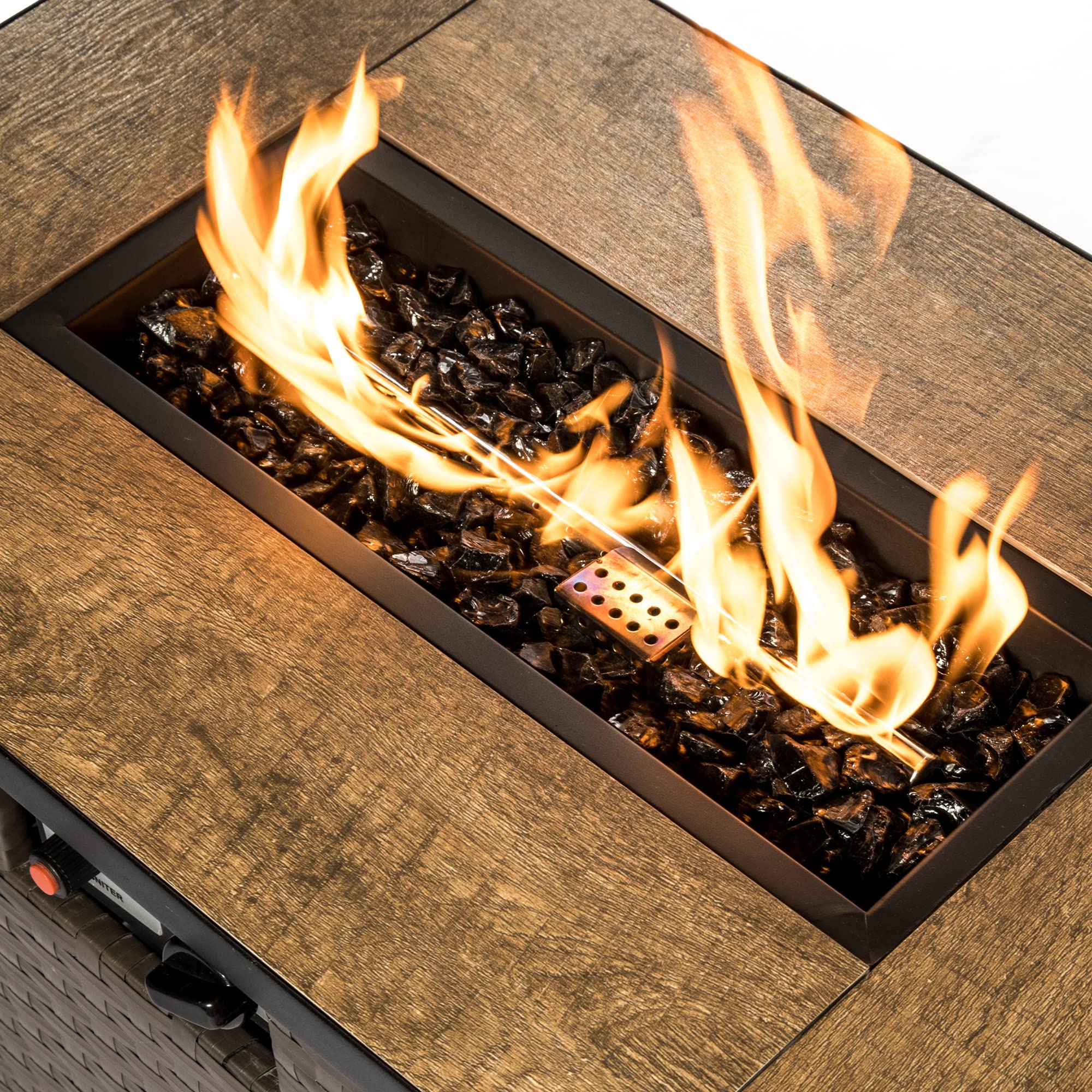 Teamson Home 4 Kg Verres de feu pour braséro à gaz d’extérieur Jardin Verre trempé Noir PT-FG0003 | Verre à Feu Trempé Réfléchissant, Sans Danger pour Foyers à Gaz de Jardin Extérieur, Propane