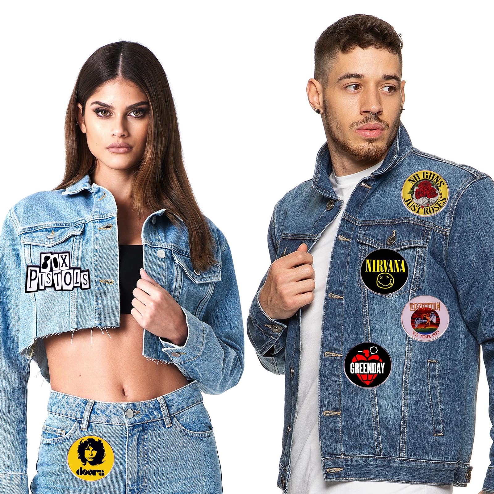 TYXHXTF Lot de 6 Rock Broche, Épingles à Dos en Émail, Punk Émail Broches, Broche Pin, Boutons à Épingle, pour Femme Homme pour Vêtements, Sac à Dos