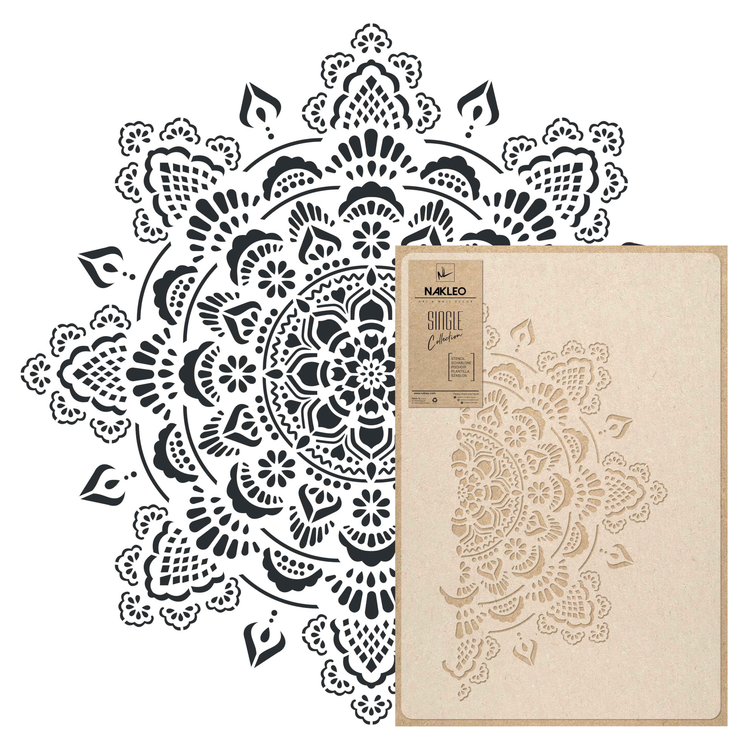 NAKLEO Large Mandala Painting Stencil, Diameter 59cm