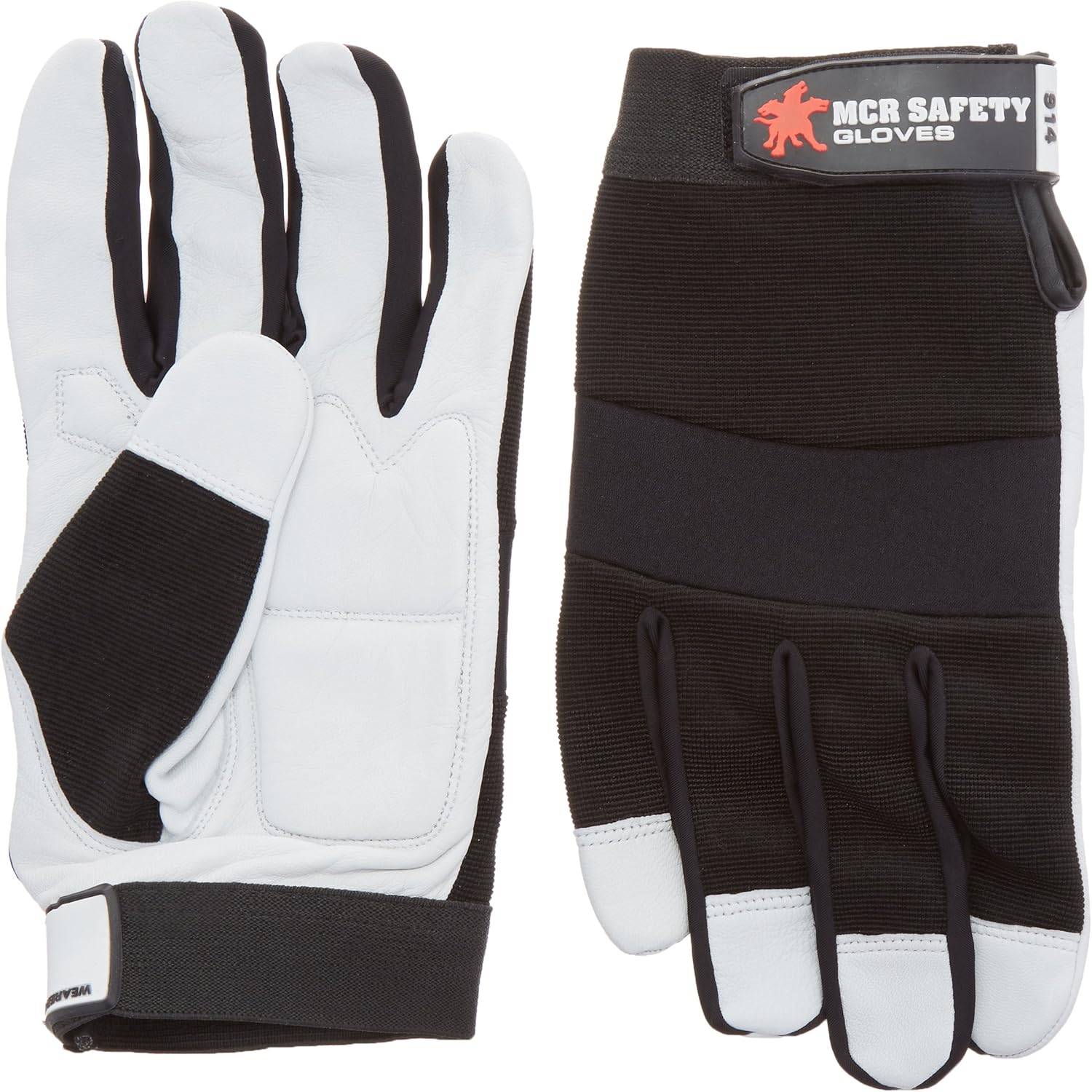 MCR Safety 914XXXL Multi-Task Gloves, Premium Goatskin, Padded Palm, Black Spandex Back, Adjustable Wrist Closure, 3X-Large, 1-Pair