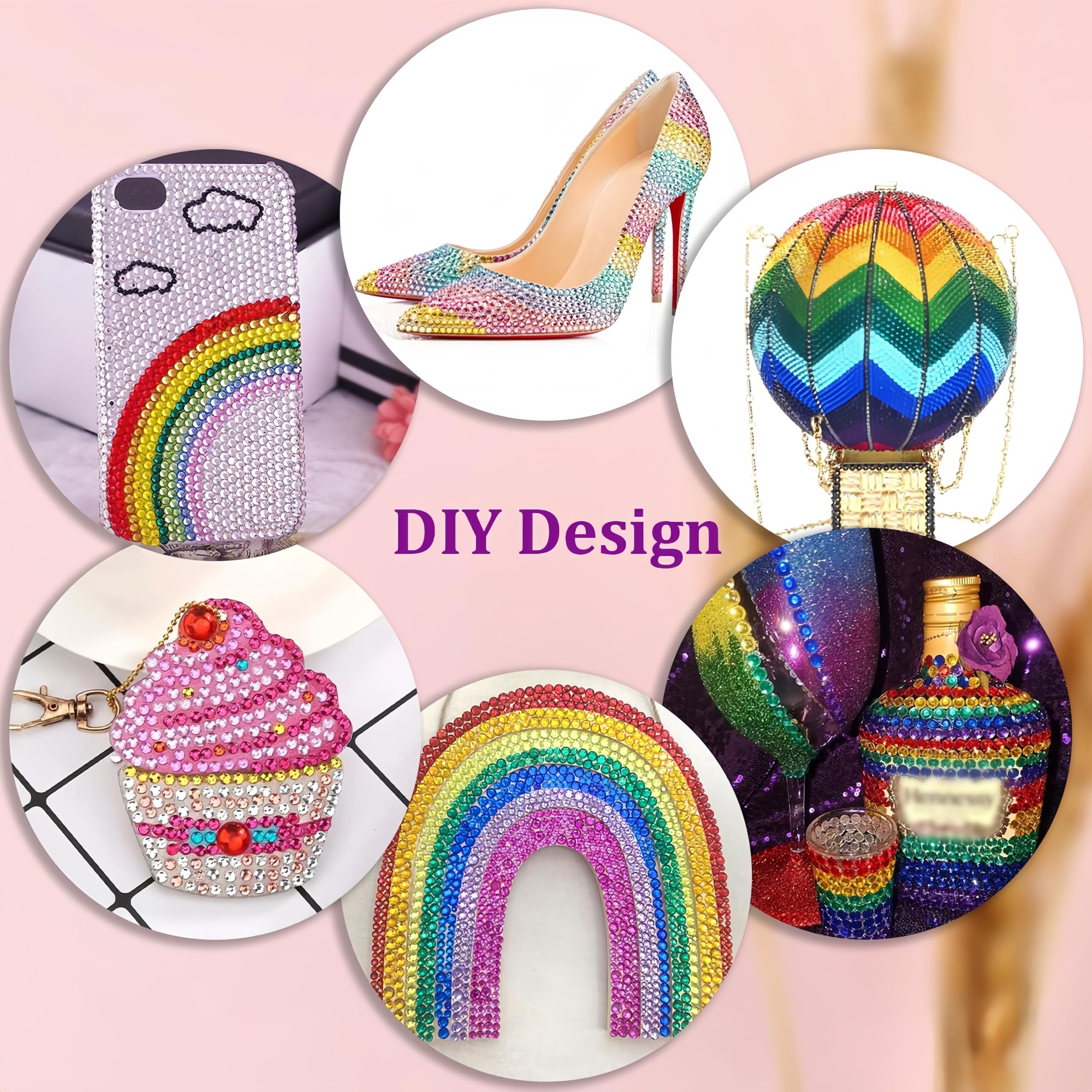 40 kolorów Zestaw Bedazzling 3mm, 32000 płaskich kryształów jelly z żywicy, zestaw DIY z pisakiem, pincetą i 3 tubki kleju do paznokci, butów, ubrań i etui telefonu (1)