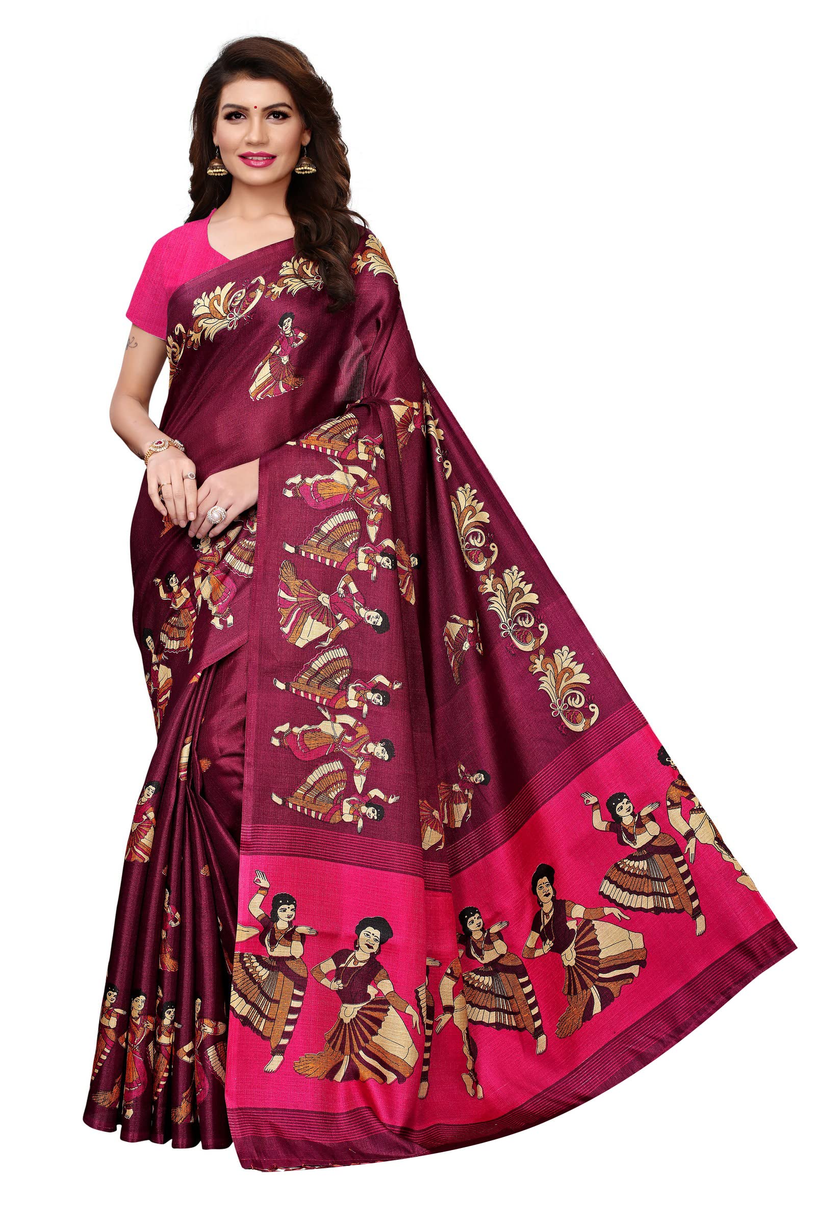 Women bhagalpuri Khadi saree With Blouse Piece