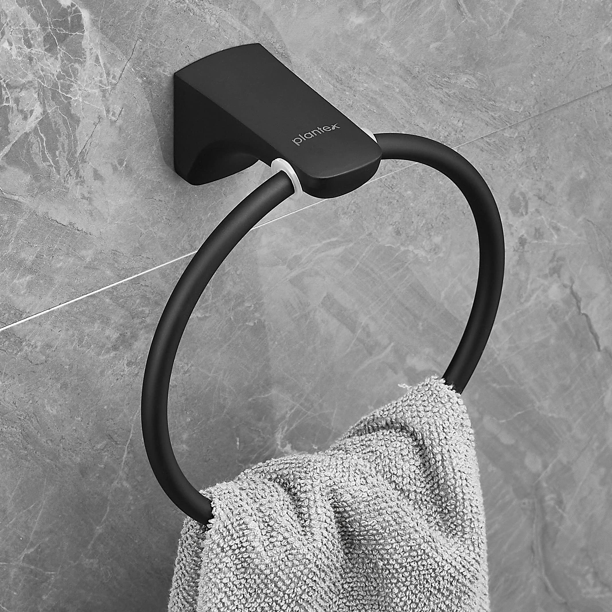 Plantex Space Aluminium Hand Napkin Hanger/Towel Ring/Napkin Holder/Towel Hanger/Bathroom Accessories (Black) (B0BWK3MTX8) Amazon Price History, Amazon Price Tracker