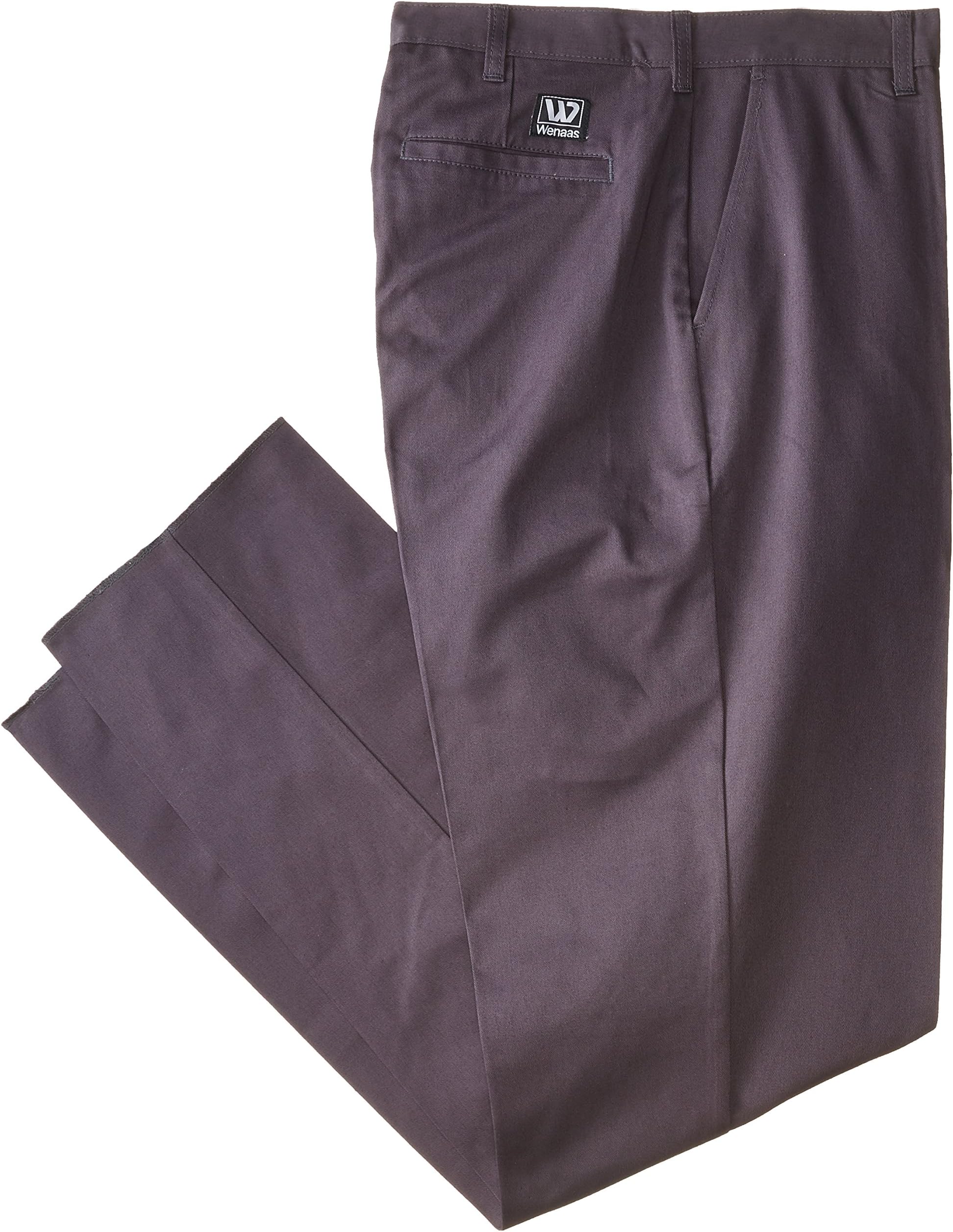 Wenass WSLPTC80CH-38UH Casual Work Pant with 8.0-Ounce Un-Hemmed Cotton Twill, Size 38, Charcoal