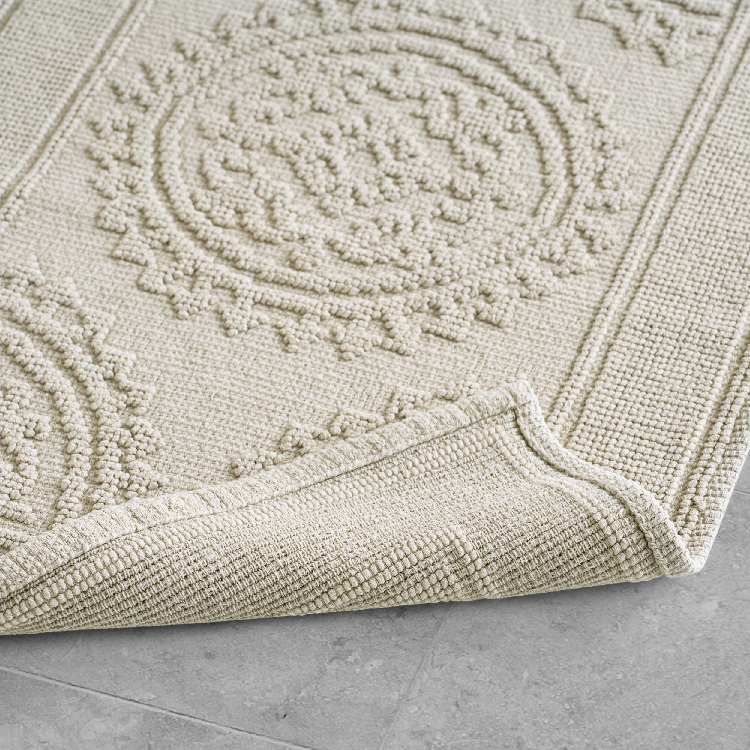 Jean Pierre New York Cotton Stonewash Badteppich-Set, 43 x 61 cm, 2-teiliges Badteppich-Set, Taupe
