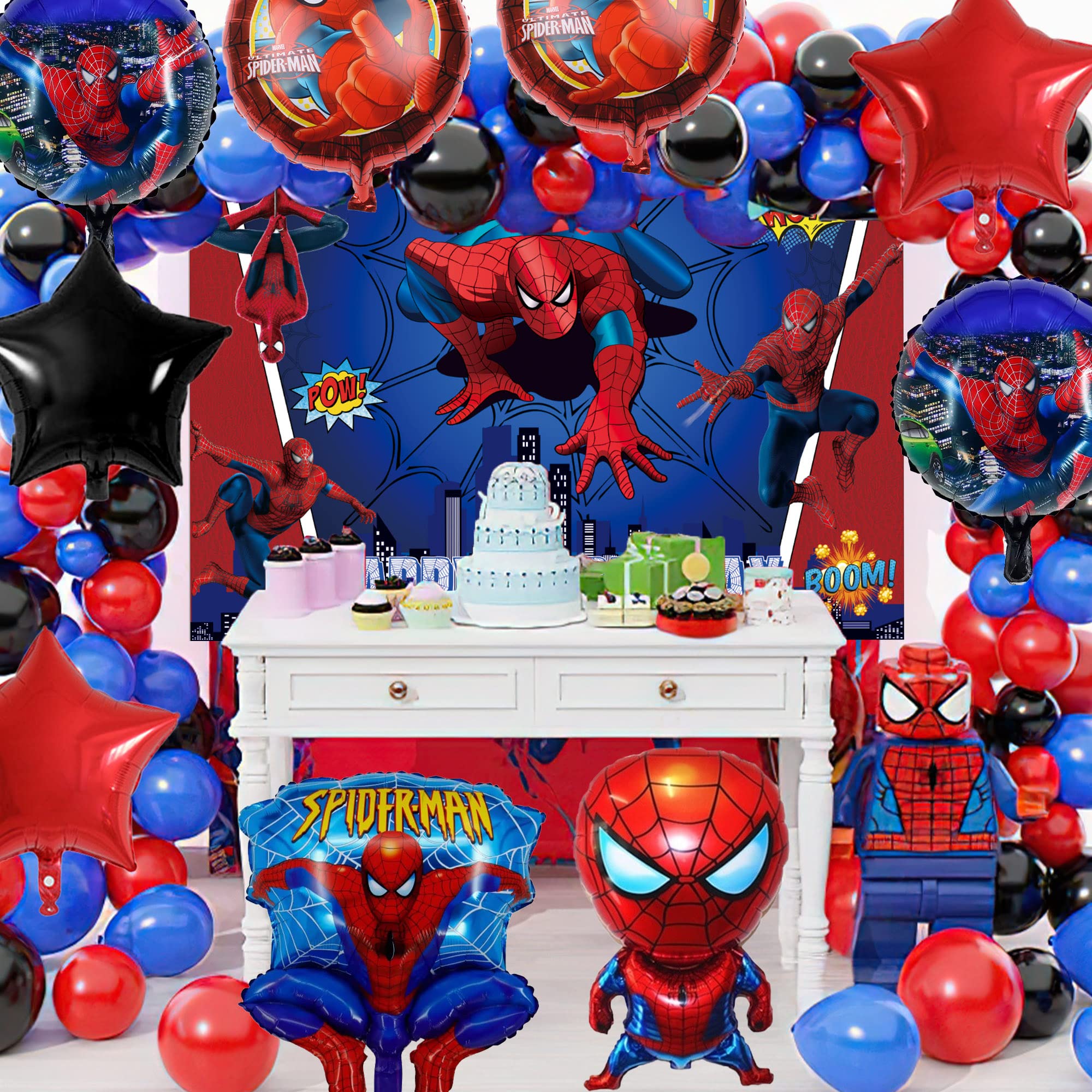 Spiderman Party Balloon Garland Arch Kit,Spiderman Birthday Party
