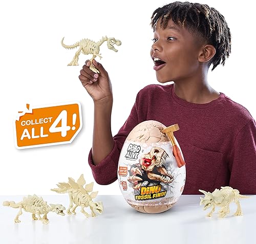 Miniatura 4 de Robo Alive Dino Fossil Find - T-Rex por ZURU - Kit de excavación de fósiles de dinosaurios, juguete coleccionable con Slime Tyrannosaurus Rex,