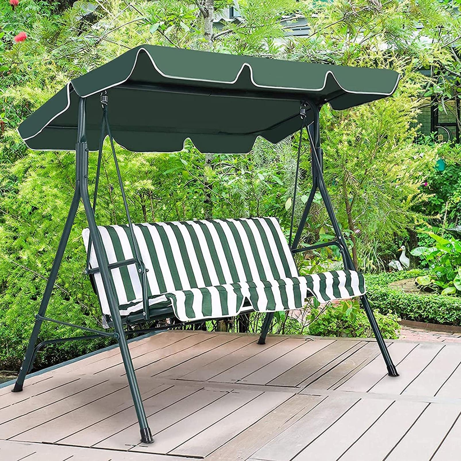 Tetto del Dondolo da Giardino Ricambio, Baldacchino di Ricambio per Altalena da Giardino a 2/3 posti, baldacchino per Sedia a Dondolo 600D con Rivestimento in PVC Impermeabile