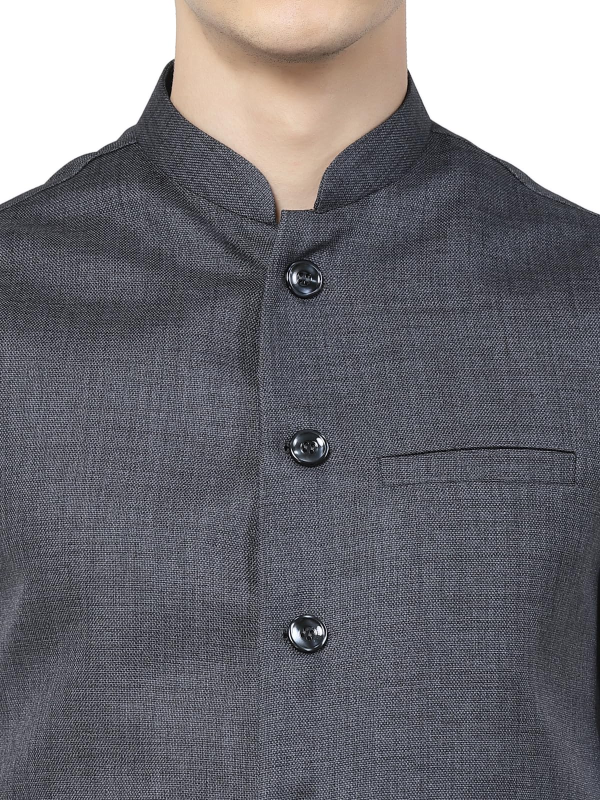Badoliya & Sons Men's Designer Jute Nehru Jacket/Waist Coat (Ink Blue, 38) - Image 4 thumbnail