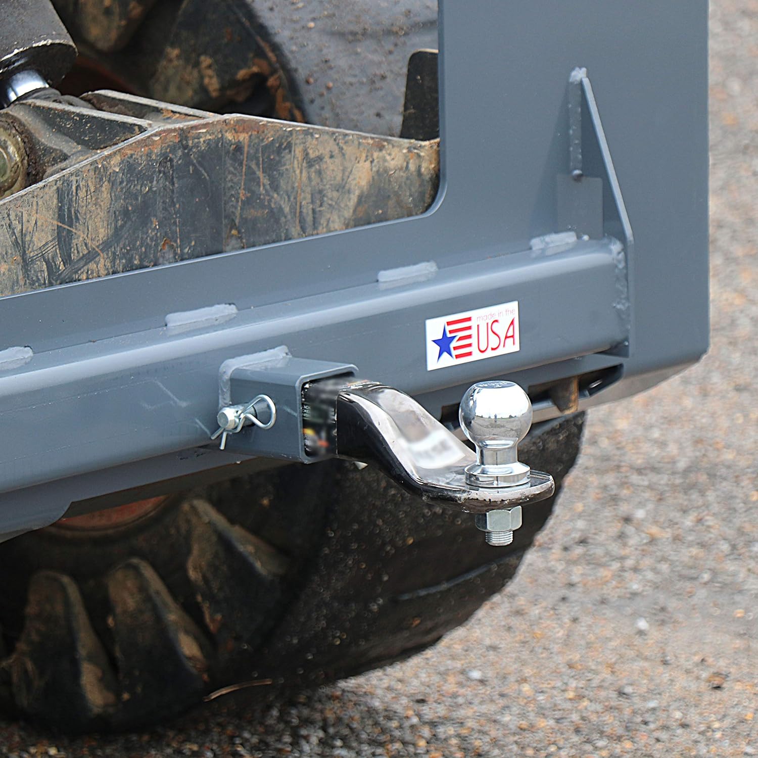 Titan Attachments USA Made Universal Cut Out Receiver Mount Plate, 1/4" Thick Skid Steer Plate Attachment, 2" Receiver Hitch, 3000 LB Weight Capacity, Quick Tach Steel Mount Plate Adapter